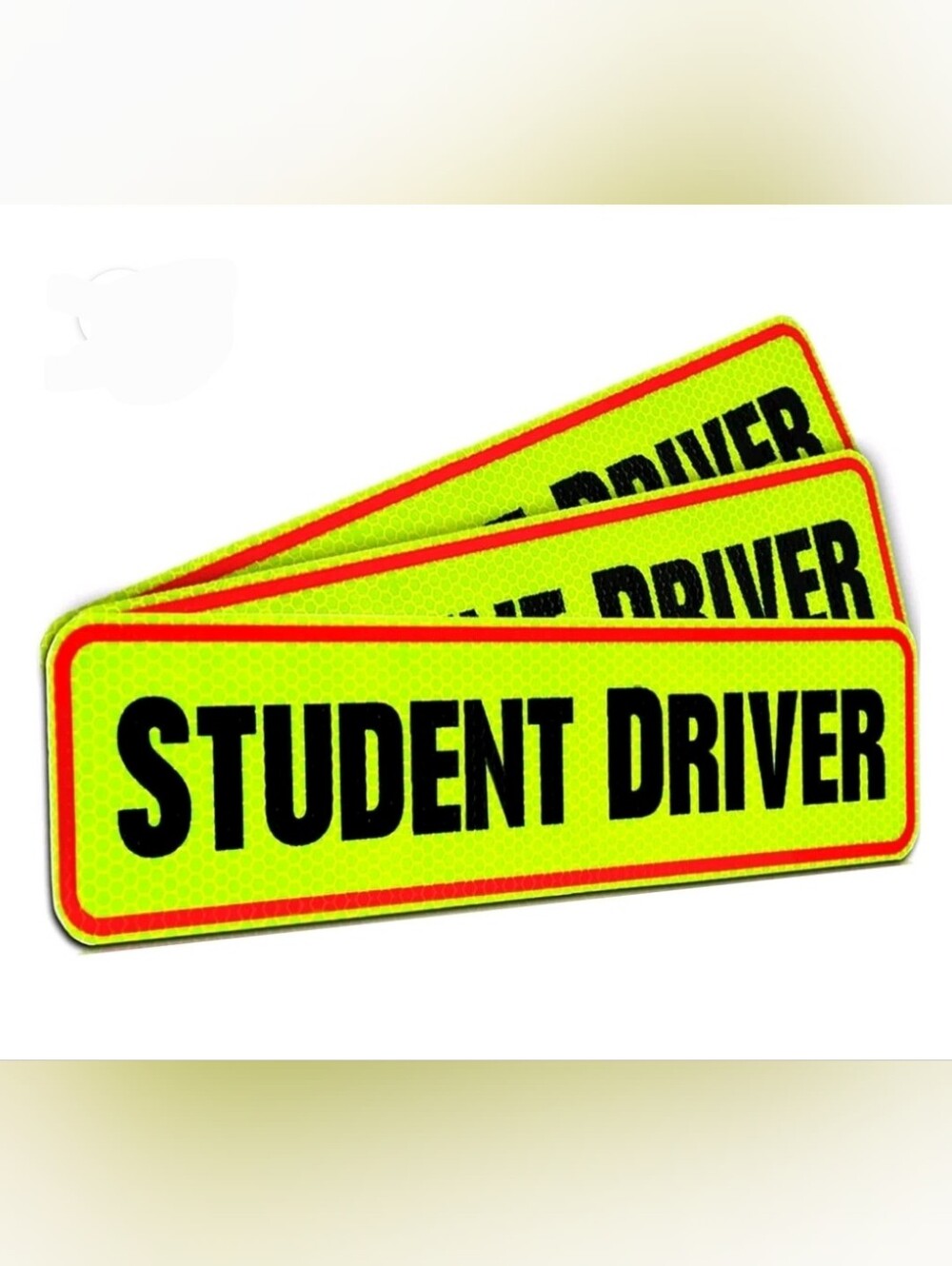 3 Pack Student Driver Car Magnets 12x3 Reflective Yellow Safety Signs New